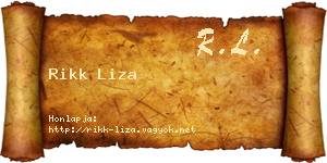 Rikk Liza névjegykártya